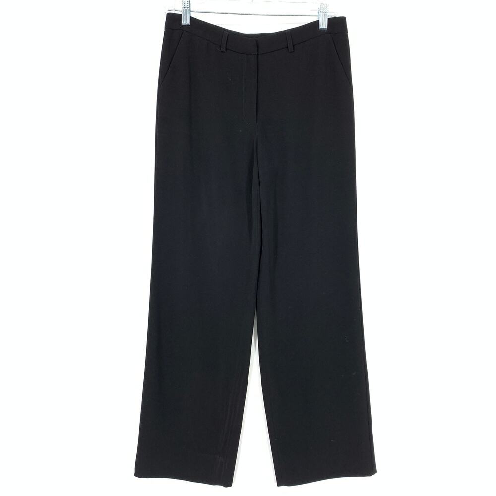 Giorgio Armani Women's 42 US 6 Relaxed Dress Pants Straight Legs Solid Black